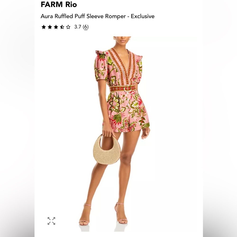 FARM Rio Pink and Green Floral Romper